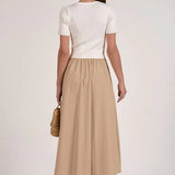 Duo Maxi Dress White Tan