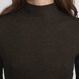 The Lurex Mock Neck Tee Americano