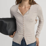 Rib Splay Top Oatmeal Heather