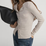 Rib Splay Top Oatmeal Heather