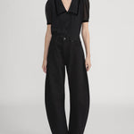 The Velvet Trim Sailor Blouse Black