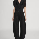 The Velvet Trim Sailor Blouse Black