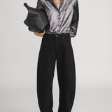 The Shiny Staple Blouse Gunmetal