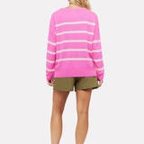 BRODIE  Boxy Stripe Crew Neck Jumper