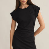 Camino Textured Mini Dress Black