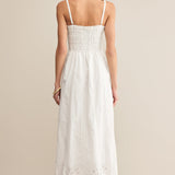 Dani Embroidered Midi Dress White
