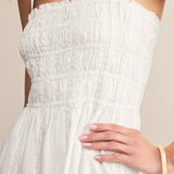 Dani Embroidered Midi Dress White
