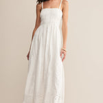 Dani Embroidered Midi Dress White