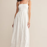 Dani Embroidered Midi Dress White