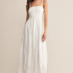 Dani Embroidered Midi Dress White