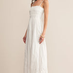 Dani Embroidered Midi Dress White