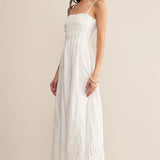 Dani Embroidered Midi Dress White