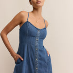 Angel Eyes Denim Midi Dress Medium Indigo