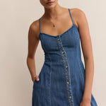 Angel Eyes Denim Midi Dress Medium Indigo