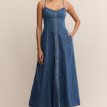 Angel Eyes Denim Midi Dress Medium Indigo