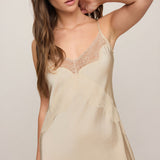 Bruna Lace Inset Midi Dress Chalk