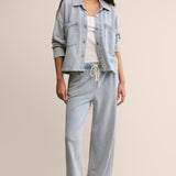 All Day Cropped Knit Jacket Washed Indigo
