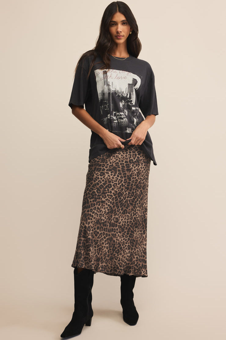Izabel Leapord Satin Skirt