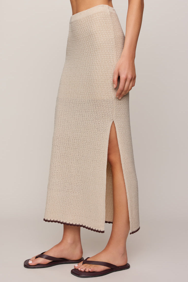 Yessenia Whipstitch Skirt Linen