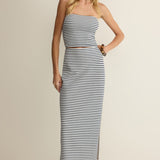 Ainslie Stripe Midi Skirt Eclipse
