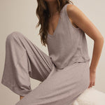 Sloane V-Neck Rib Tank Slate Grey