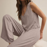 Sloane V-Neck Rib Tank Slate Grey