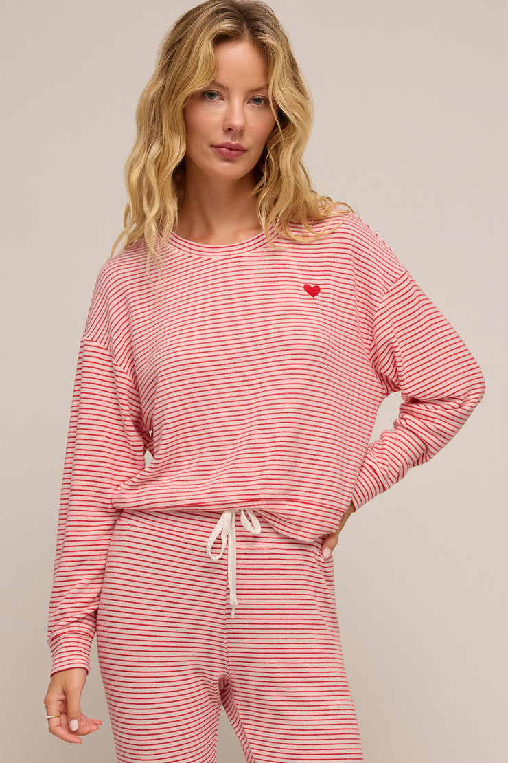 Bisous Stripe LS Top Rendezvous