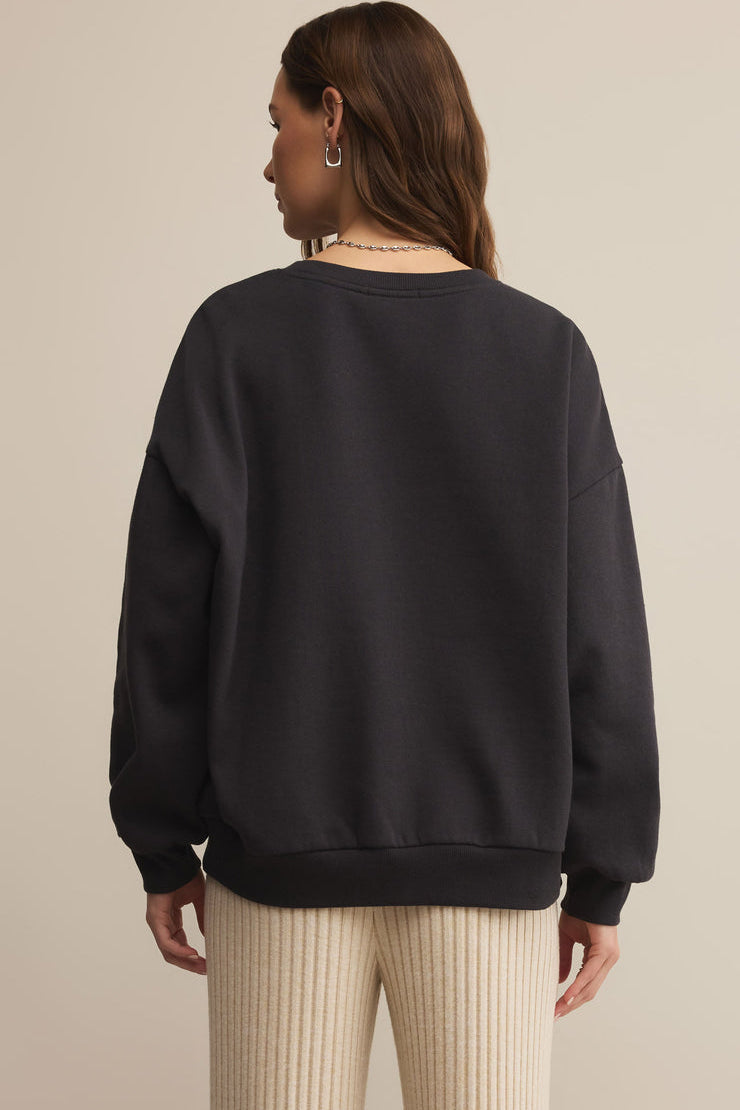 Oversized Martini Sweatshirt Black Sand