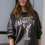 Oversized Martini Sweatshirt Black Sand