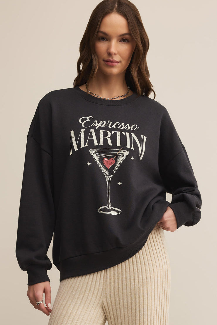 Oversized Martini Sweatshirt Black Sand