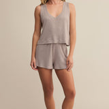 Sloane V-Neck Rib Tank Slate Grey