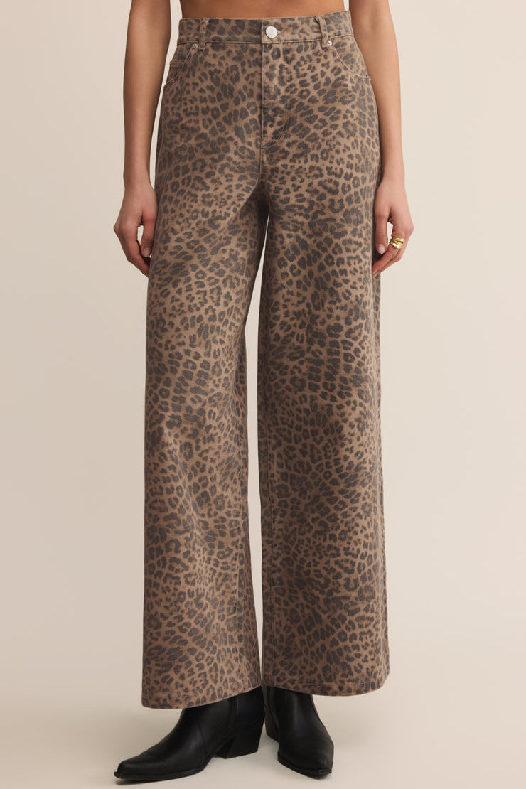 Marli Denim Leopard Pant Desert Tan