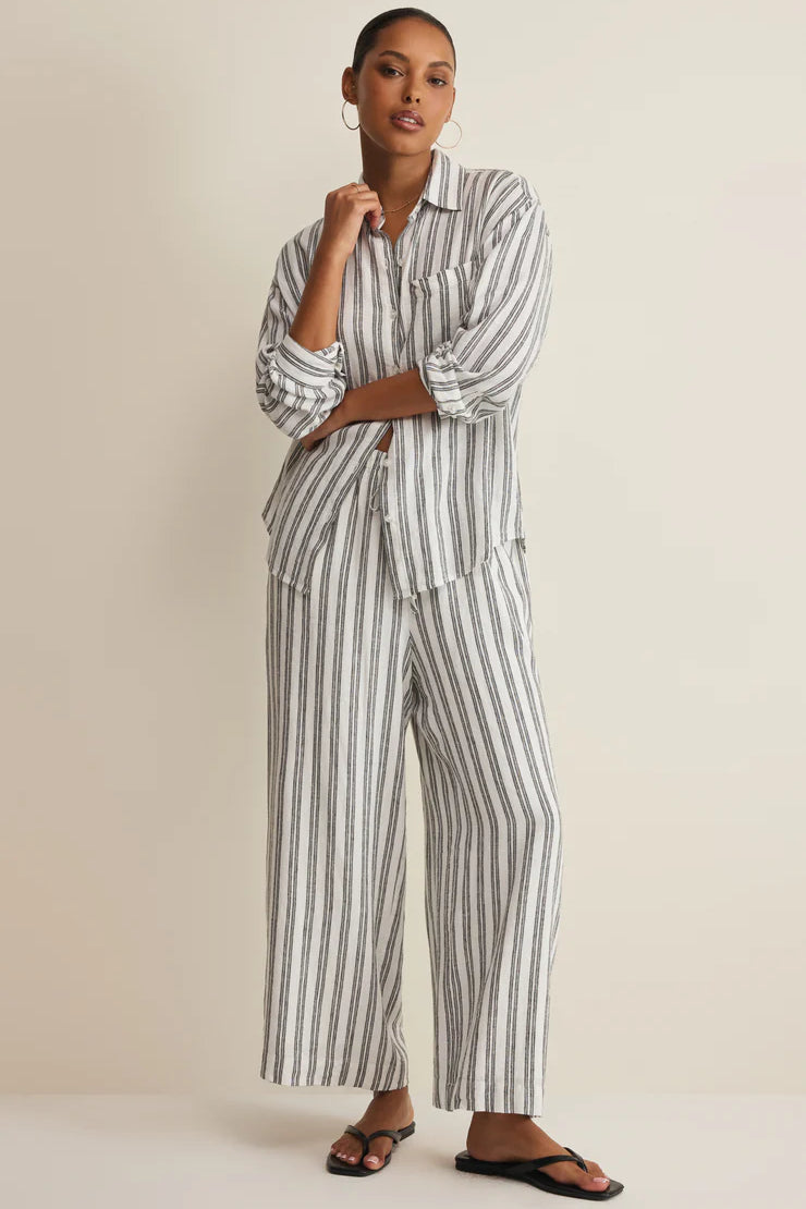 The Perfect Striped Pant White