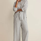 The Perfect Striped Pant White