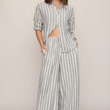 The Perfect Striped Pant White