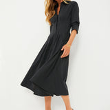 Jazz Pintuck Midi Dress Black