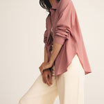 The Perfect Linen Top Pink Smoke