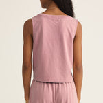 Sloane V-Neck Top Pink Smoke
