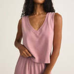 Sloane V-Neck Top Pink Smoke