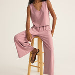 Sloane V-Neck Top Pink Smoke