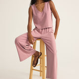 Sloane V-Neck Top Pink Smoke