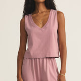 Sloane V-Neck Top Pink Smoke