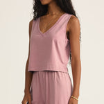 Sloane V-Neck Top Pink Smoke