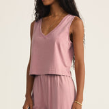 Sloane V-Neck Top Pink Smoke
