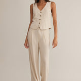 Belfort Pinstripe Linen Vest