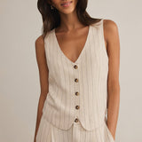 Belfort Pinstripe Linen Vest