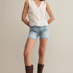 Tomi Embroidered Tank White