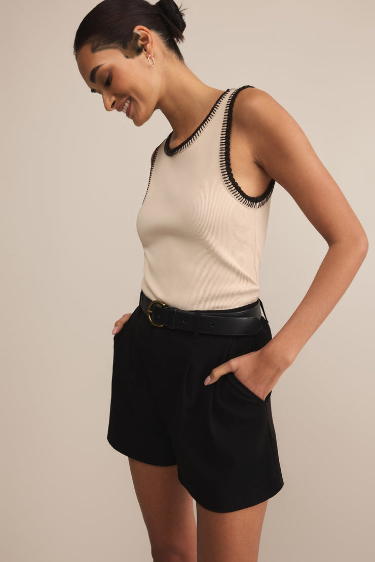 Social Whipstitch Tank Top Crystal