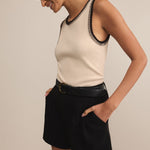Social Whipstitch Tank Top Crystal