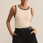 Social Whipstitch Tank Top Crystal